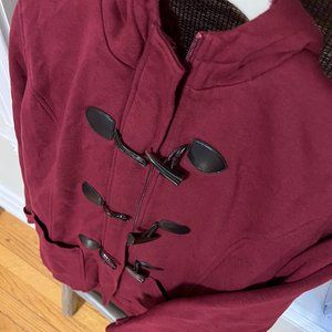XL Burgundy Market & Spruce Cotton Peacoat